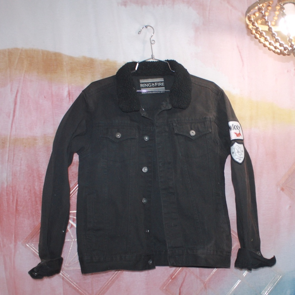 Ring of Fire Black Denim Jacket 🌵 Medium